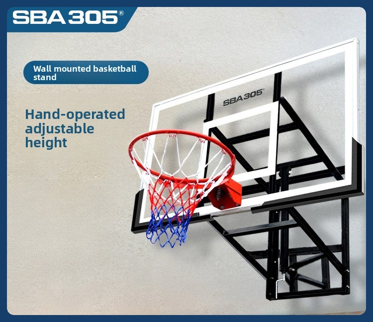 Basketball Hoop - ห่วงบาสเกตบอลแบบติดผนัง ปรับความสูงได้ สำหรับฝึกซ้อมในร่ม ใช้ในบ้าน สำหรับผู้ใหญ่และเด็ก ขายส่ง